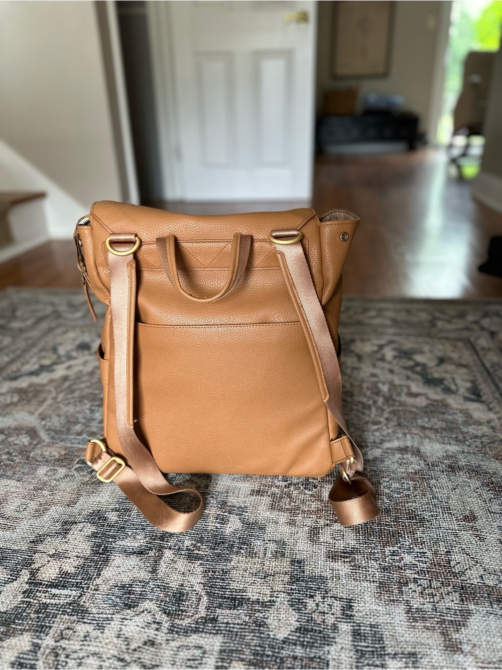 Freshly Picked Classic Diaper Backpack | Camel Vegan Leather - Picture 5 of 10